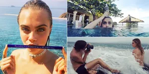 Seru dan Seksinya Liburan Cara Delevingne di Pulau Bali