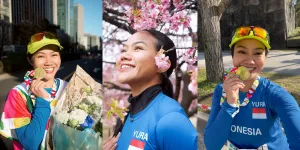 8 Potret Bahagia Yura Yunita Usai Sukses Raih Pencapaian 42 KM World Marathon di Tokyo