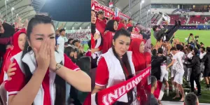Timnas U23 Maju ke Babak Semifinal, 9 Potret Fitri Carlina Nangis Terharu di Pertandingan Indonesia Vs Korea Selatan