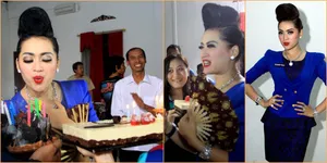 Ultah, Hiara Cleopatra Dandan Bak Syahrini Dengan Jambul Tinggi