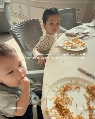 7 Potret Nikita Willy Perlihatkan Momen Anak-anaknya Makan, Terasa Penuh Kehangatan