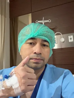 7 Potret Raffi Ahmad Jalani Operasi Tengah Malam, Tetap Tebar Semangat