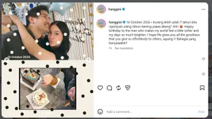 Potret Hanggini Rayakan Ultah Luthfi Aulia, Tandai 7 Tahun Bareng Suami