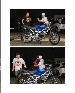 Potret Ariel NOAH Girang Dapat Kado Motor Suzuki RGR dari Gading Marten & Para Sahabat