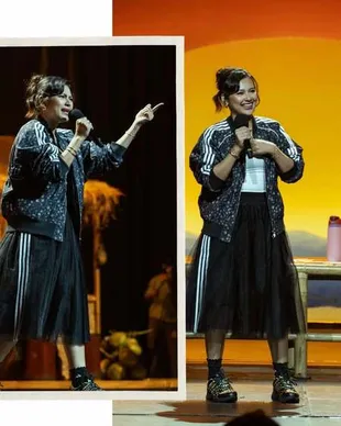 Potret Indah Permatasari Tampil Stand Up Comedy di Show Arie Kriting