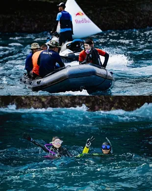 Potret Prilly Latuconsina Jadi Rescue Diver Untuk Kompetisi Red Bull Cliff Diving