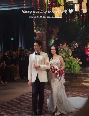 Potret Resepsi Pernikahan Syifa Hadju dan El Rumi, Dihadiri Presiden Prabowo 