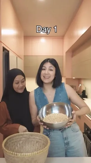 Sharena Delon Belajar Bikin Tempe Sendiri Selama 5 Hari, Akui Rasanya Jauh Lebih Enak