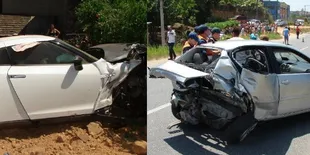 Nissan GT-R Hajar VW Polo Sedan di Brazil