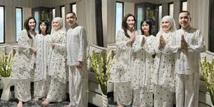 4 Potret Kompak Ayu Ting Ting Lebaran Bareng Keluarga, Outfit Kembaran Nuansa Putih