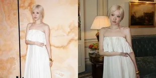 5 Potret Rose BLACKPINK Tampil Elegan di Paris Fashion Week, Gaun Putihn dengan Gaya Ala Barbie