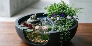 7 Inspirasi Kolam Mini Berpadu Pot Tanaman untuk Mempercantik Rumah Minimalis