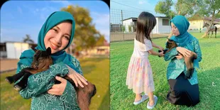 7 Potret Chacha Frederica Sambut Kelahiran Bayi Kambing, Digendong Terus - Jadi Peliharaan Kesayangan