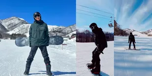 7 Potret Desta Jajal Olahraga Snowboarding, Berkali-kali Jatuh: Terlihat Mudah tapi Ternyata Susah