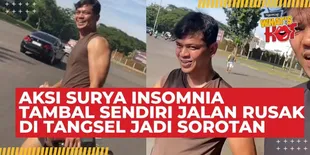 Aksi Surya Insomnia Tambal Sendiri Jalan Rusak di Tangsel Jadi Sorotan Publik