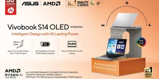 ASUS Vivobook S14 OLED (M3407GA) Laptop Rekomendasi Pintar dengan Baterai Awet Seharian