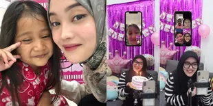 Belum Bisa Ketemu, Putri Delina Rayakan Ultah Bintang Anak Mendiang Lina Zubaedah Lewat Video Call - Pegang Kue Tart