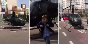Berangkat Telat, Seorang Anak Diantar Menggunakan Helikopter!