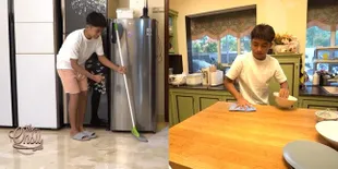 Biasa Dimanja, Ini 8 Potret Betrand Peto Tak Segan Menyapu dan Bersih-bersih Dapur - Diacungi Jempol Netizen