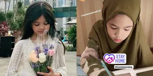 Cantiknya Shafeea Ahmad Putri Mulan Jameela Pakai Hijab Saat Belajar di Rumah