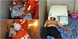 Coba Betulkan Sendiri, Kepala Pria Malah Nyangkut Di Mesin Cuci