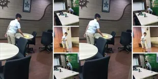 Demi Dapat Uang Sendiri Buat Ngegame, Anak Ini Nyapu Hingga Ngepel di Kantor Ayahnya