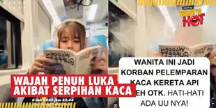 Detik-Detik Seorang Wanita Terkena Serpihan Kaca Jendela Kereta Akibat Lemparan Batu