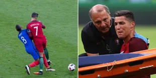 Video Cristiano Ronaldo Menangis Akibat Dihantam Dengkul Payet