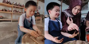 Gemasnya Athar Anak Citra Kirana Bikin Kerajinan Tanah Liat, Niatnya Mangkok Malah Jadi Kura-Kura