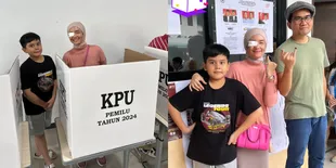 Intan Nuraini Datangi TPS Buat Nyoblos dengan Mata Kanan Diperban, Bikin Netizen Bertanya-tanya Kenapa