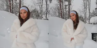 Jennifer Coppen Tampil Mempesona di Salju Jepang, Outfit Musim Dingin Ini Jadi Sorotan