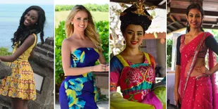 Kontestan Miss World 2013 Lomba 'Sarungan' Kain Bali