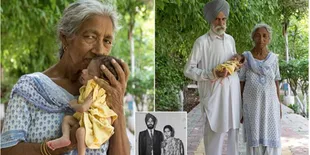 Mengharukan, Wanita Ini Baru Dikaruniai Anak di Usia 72 Tahun