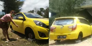 Nggak Bisa Pulang ke Rumah, Empat Roda Mobil Milik Angel Raib Saat Liburan di Batu
