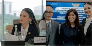 Penampilan Elegan Raline Shah di Pelantikan Staf Khusus Komdigi, Detail Bros Emas Jadi Sorotan