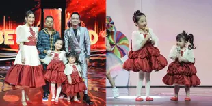 Potret Gemas Thalia dan Thania Anak Ruben Onsu di Konser Ultah Betrand Peto, Tampil Pede - Cantik Pakai Gaun Merah