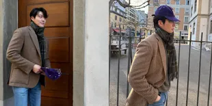 Potret Kim Woo Bin Liburan di Swiss, Visual Tampannya Sempurna dengan Outfit Kece
