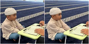 Potret Rayyanza Belajar Mengaji, Netizen Salah Fokus pada Wajah Lucunya
