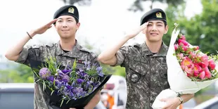 RM dan V BTS Sapa Penggemar Usai Resmi Bebas Wajib Militer