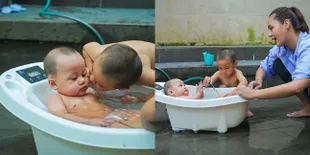 Sederet Potret Gemas Kedua Anak Baim Wong dan Paula Verhoeven Mandi Bareng, Didoakan Akur Terus Sampai Besar