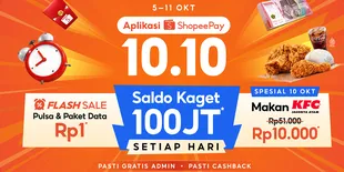 Serbu Promo 10.10 ShopeePay, Ada KFC Rp10 Ribu dan Penawaran Menarik Lainnya