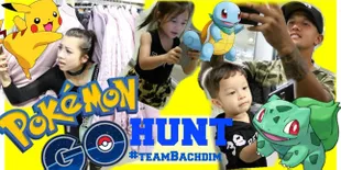 Serunya Main Pokemon Go Bareng Keluarga Irfan Bachdim