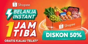 Shopee Hadirkan Belanja Instant 1 Jam Tiba, Diskon 50% untuk Kebutuhan Harian