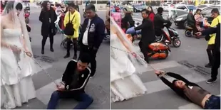 Tak Muncul di Pernikahan, Wanita Ini Seret Calon Suami di Jalan