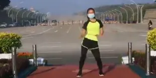 Wanita Myanmar Jadi Viral, Senam Lagu Bang Jago di Sekitar Kudeta Parlemen