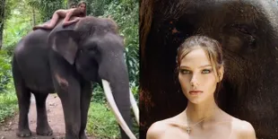 10 Foto Alesya Kafelnikova, Model Asal Rusia yang Bikin Geger Karena Foto Telanjang di Atas Gajah Sumatera