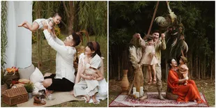 10 Foto Pemotretan Keluarga Chelsea Olivia dan Glenn Alinskie yang Tak Biasa, Suasana Piknik di Kebun