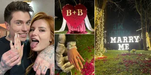 10 Foto Romantis Pertunangan Bella Thorne dan Benjamin Mascolo, Dipenuhi Bunga Mawar Hingga Lilin