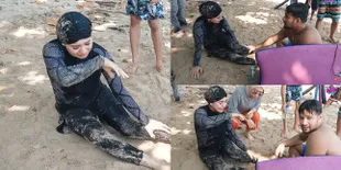 10 Momen Irish Bella Nangis Karena Kakinya Terkilir Saat Main di Pantai, Nyaris Digulung Ombak - Bikin Ammar Zoni Panik