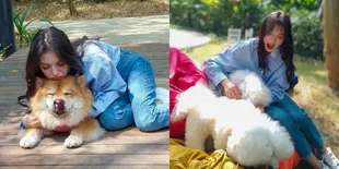 10 Potret Cantik Raline Shah Peluk Hingga Gendong Anjing, Terlihat Gemas Banget dan Penuh Sayang